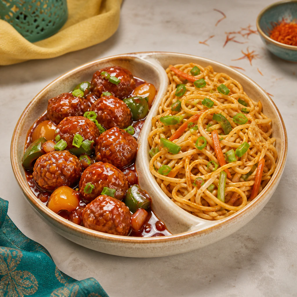 Veg Manchurian & Noodles