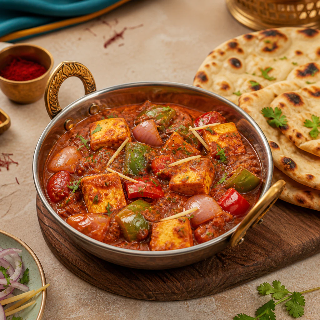 Kadai Paneer with naan