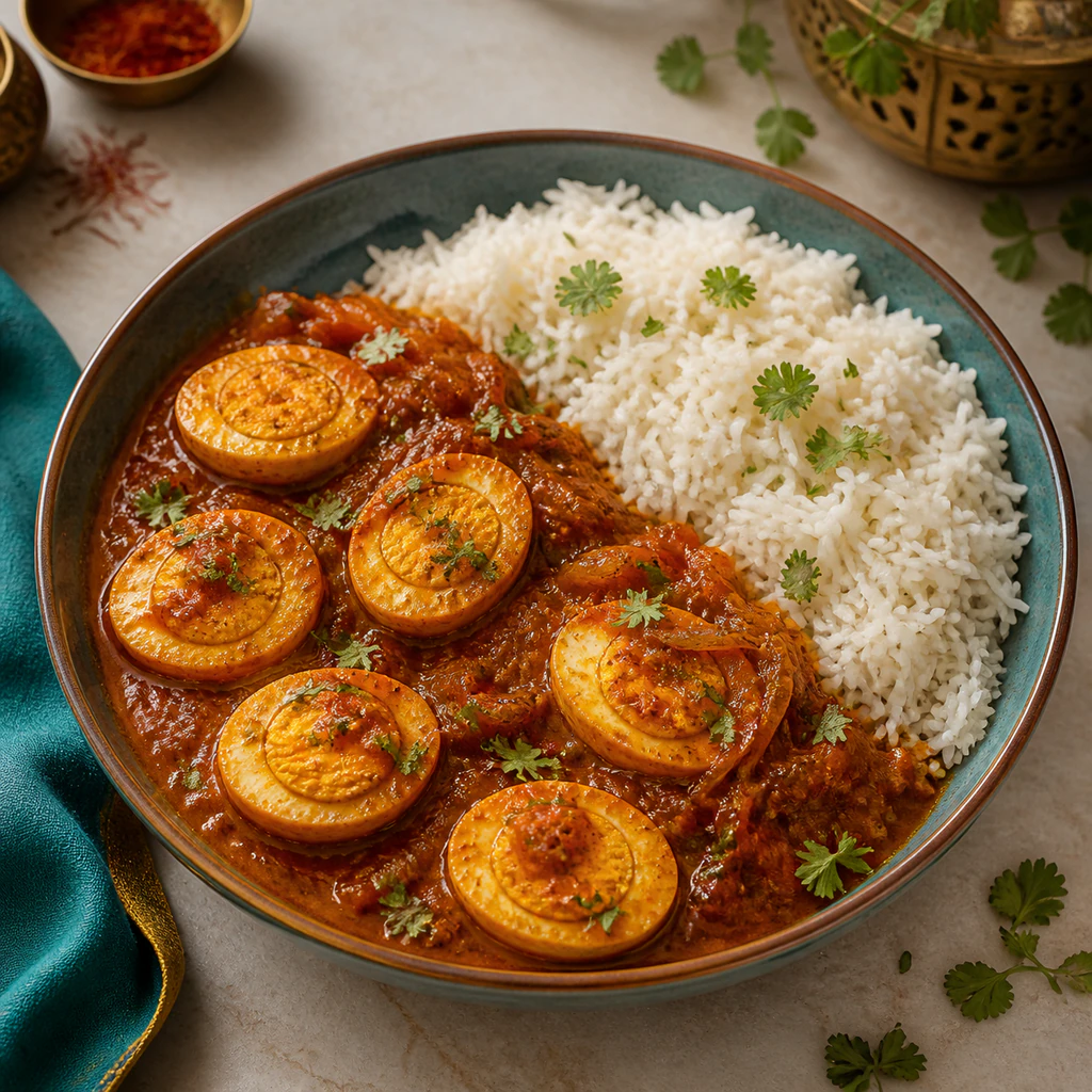 Egg Curry Served with either rice OR roti