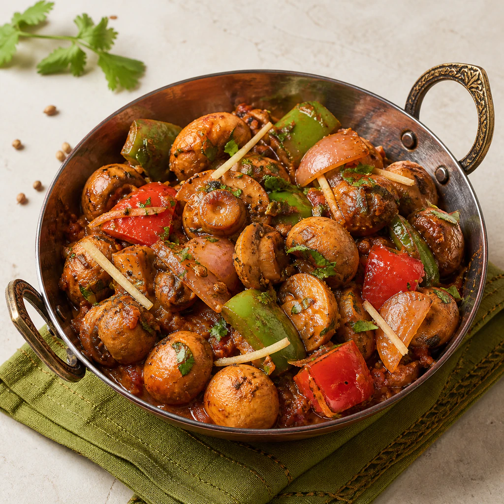 Kadhai Mushrooms