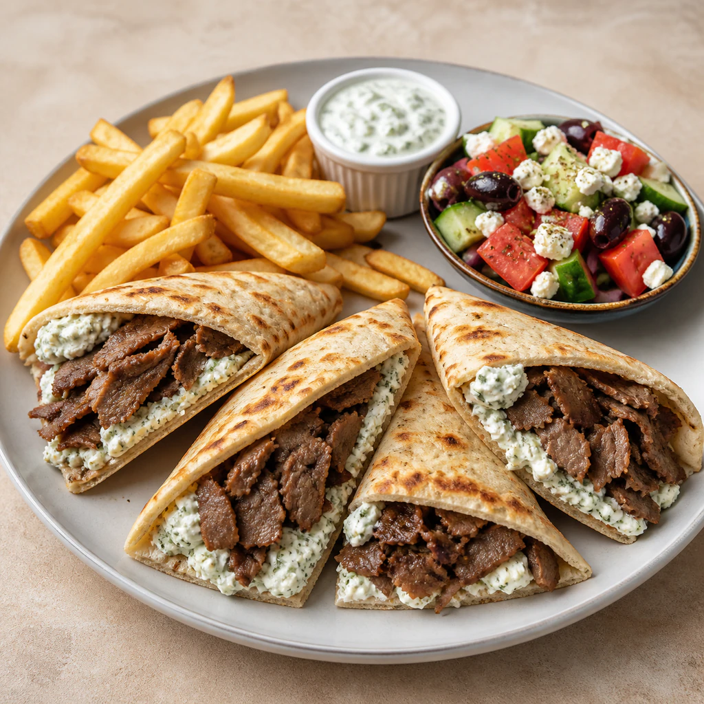 Greek Lamb Souvlaki Platter
