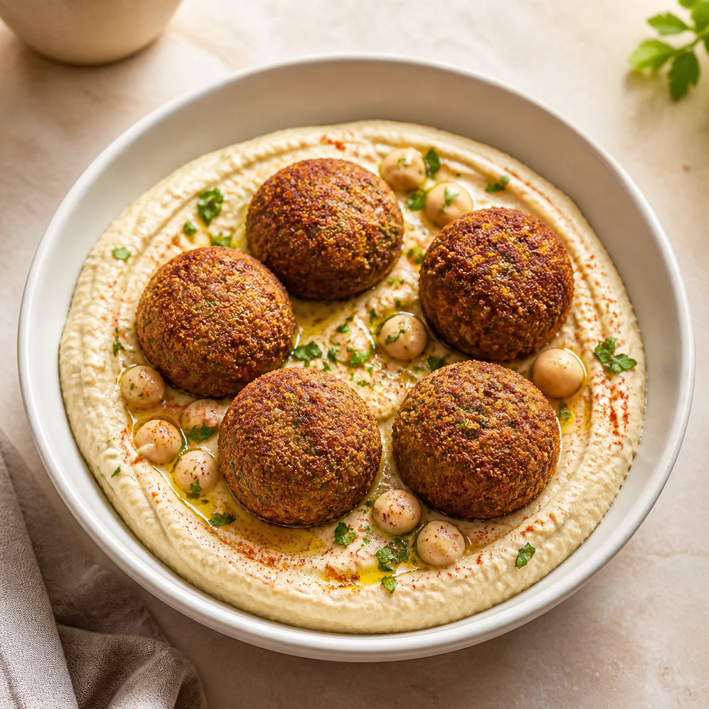 Falafel Loaded Humus Bowl - 5 Falafel Bowl