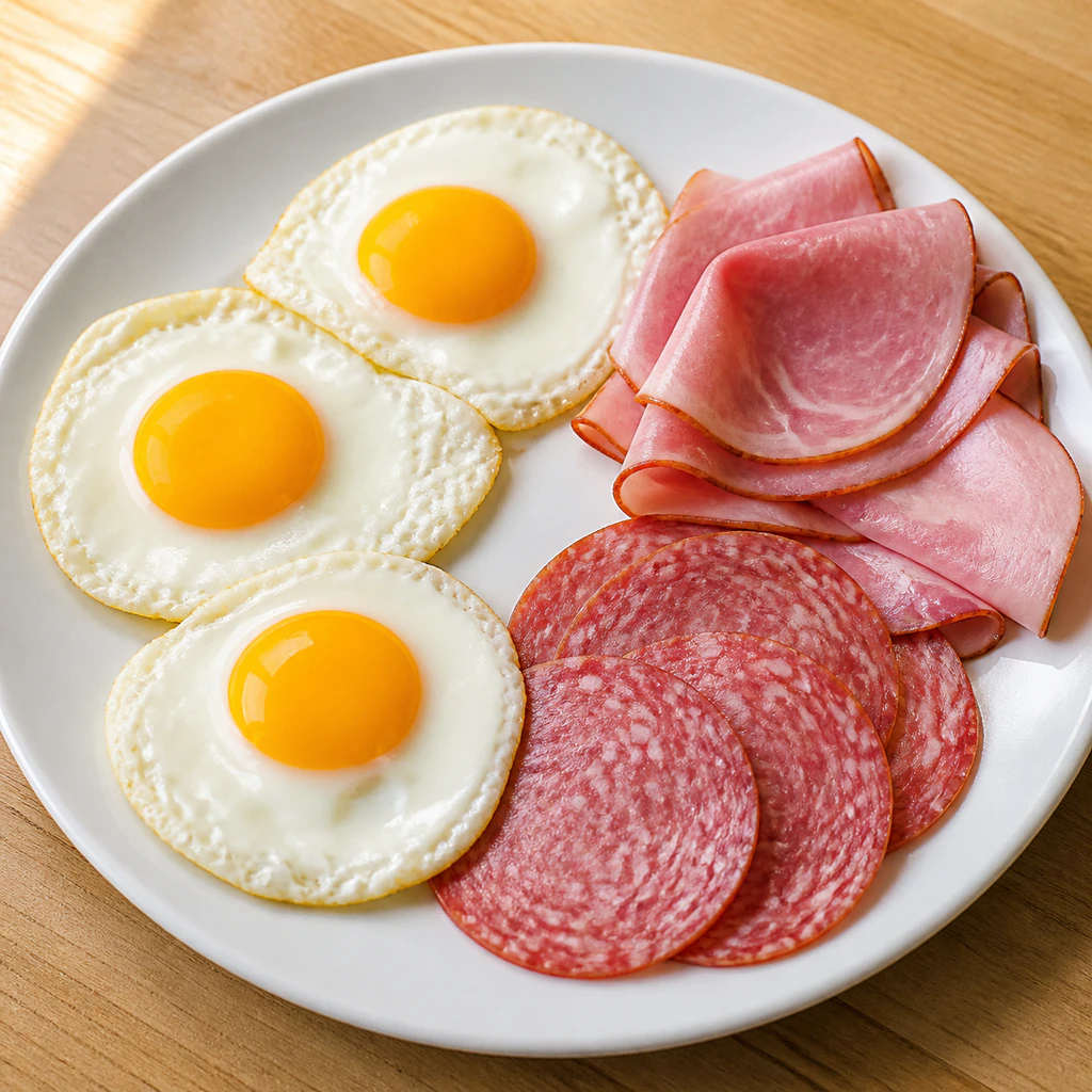 Deli meat & Eggs platter