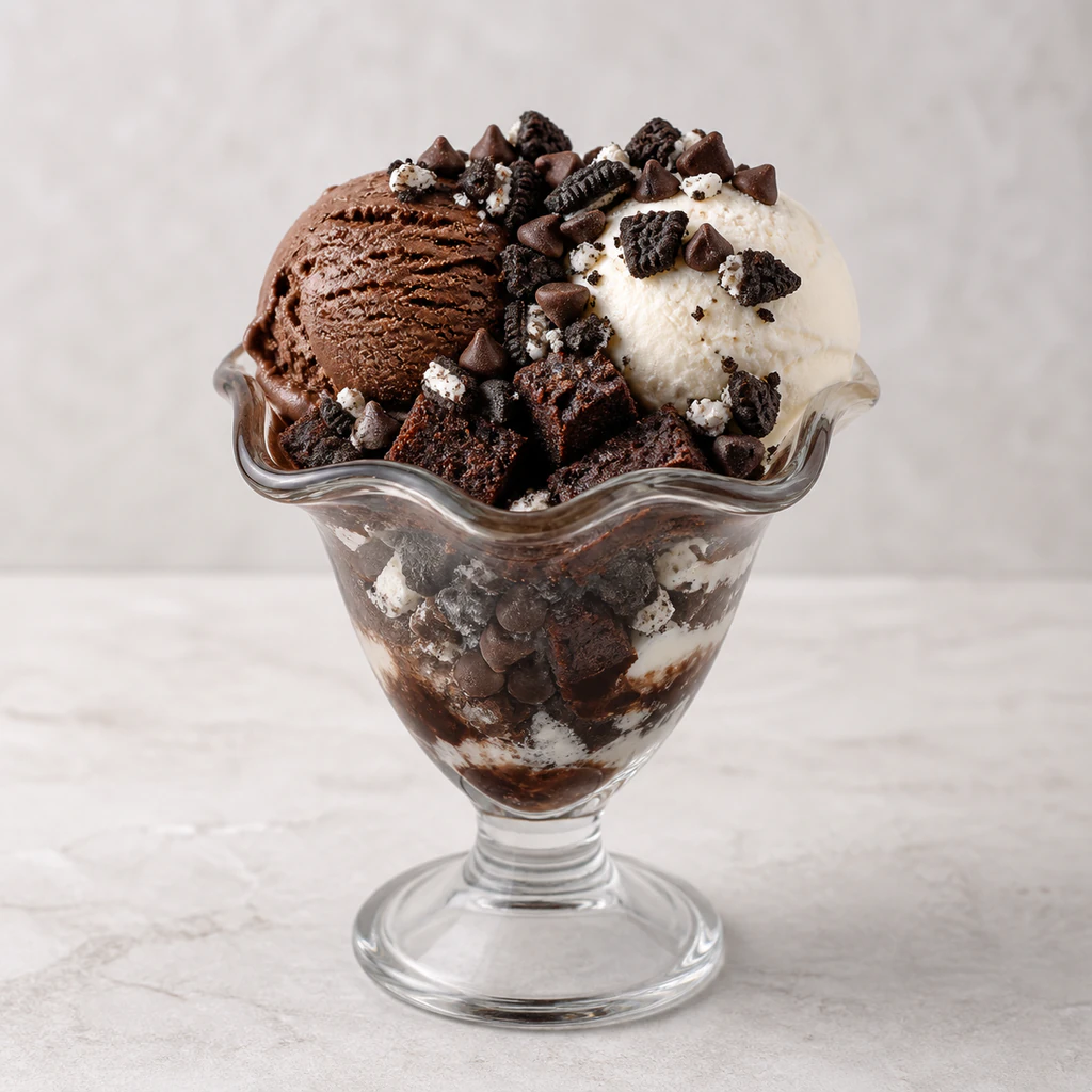 Brownies Double Chocolate Sundae