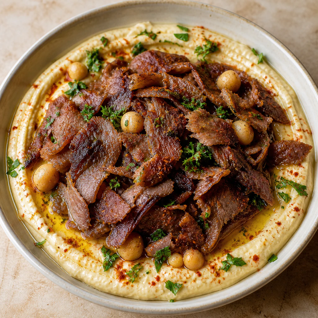 Lamb Shawarma Loaded Hummus Bowl
