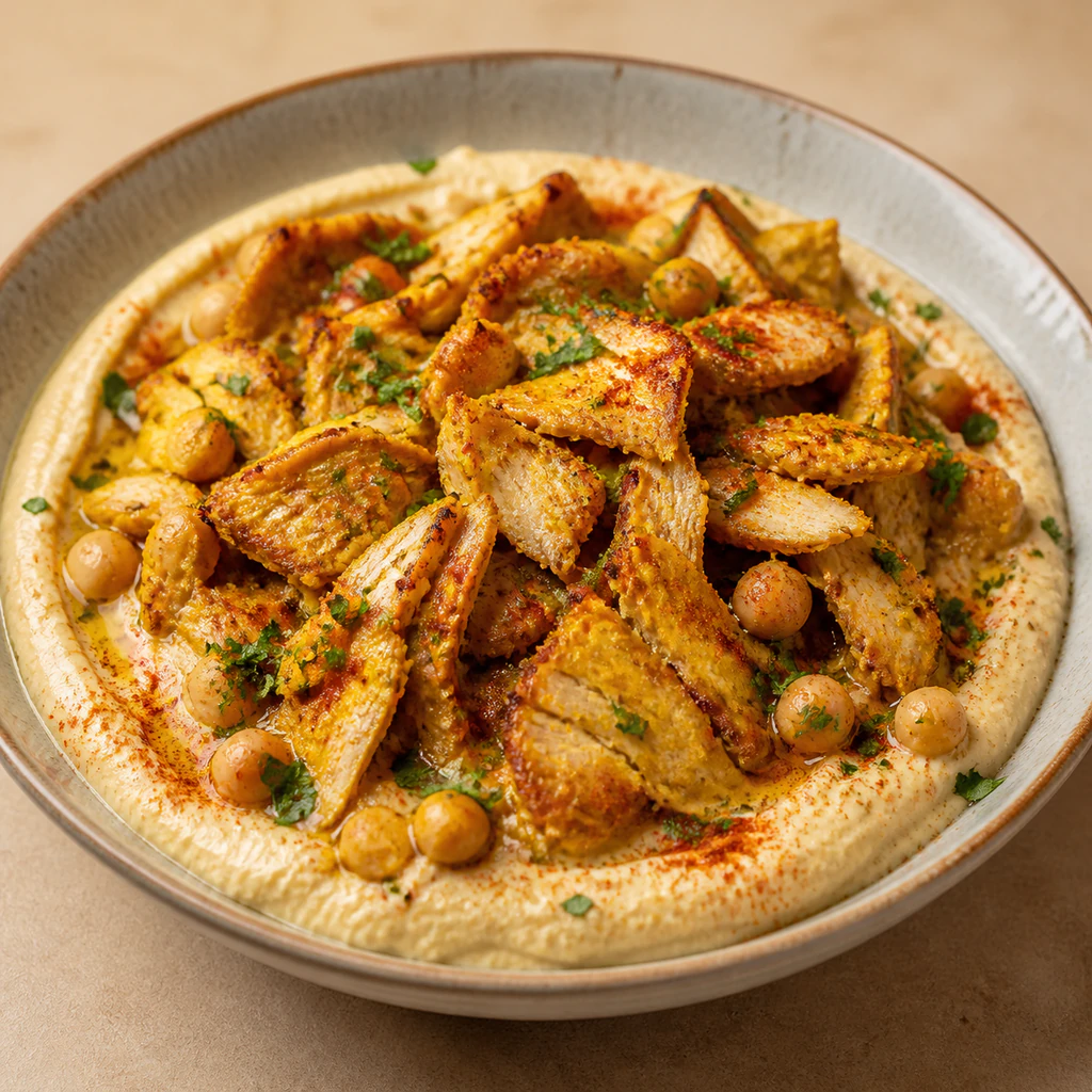 Chicken Shawarma Loaded Hummus Bowl