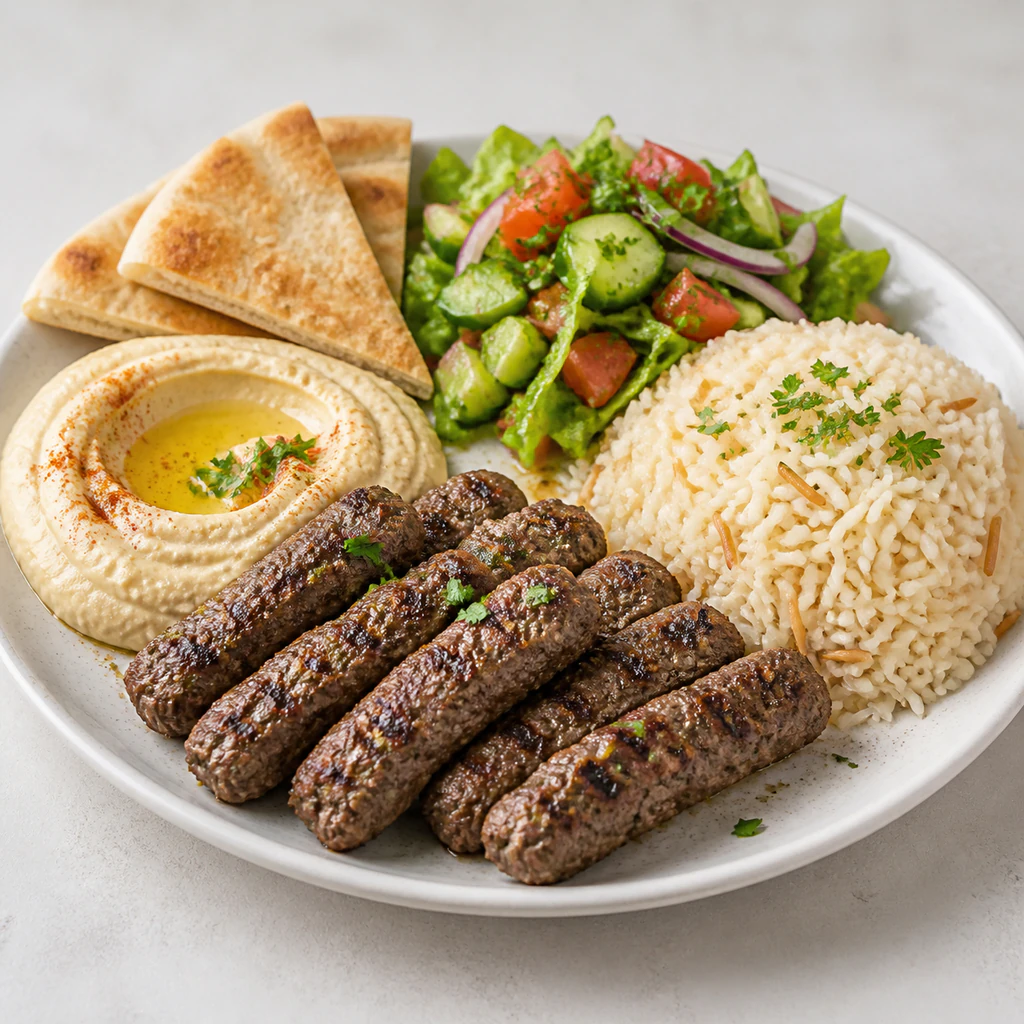 Beef Kafta Plate with Rice