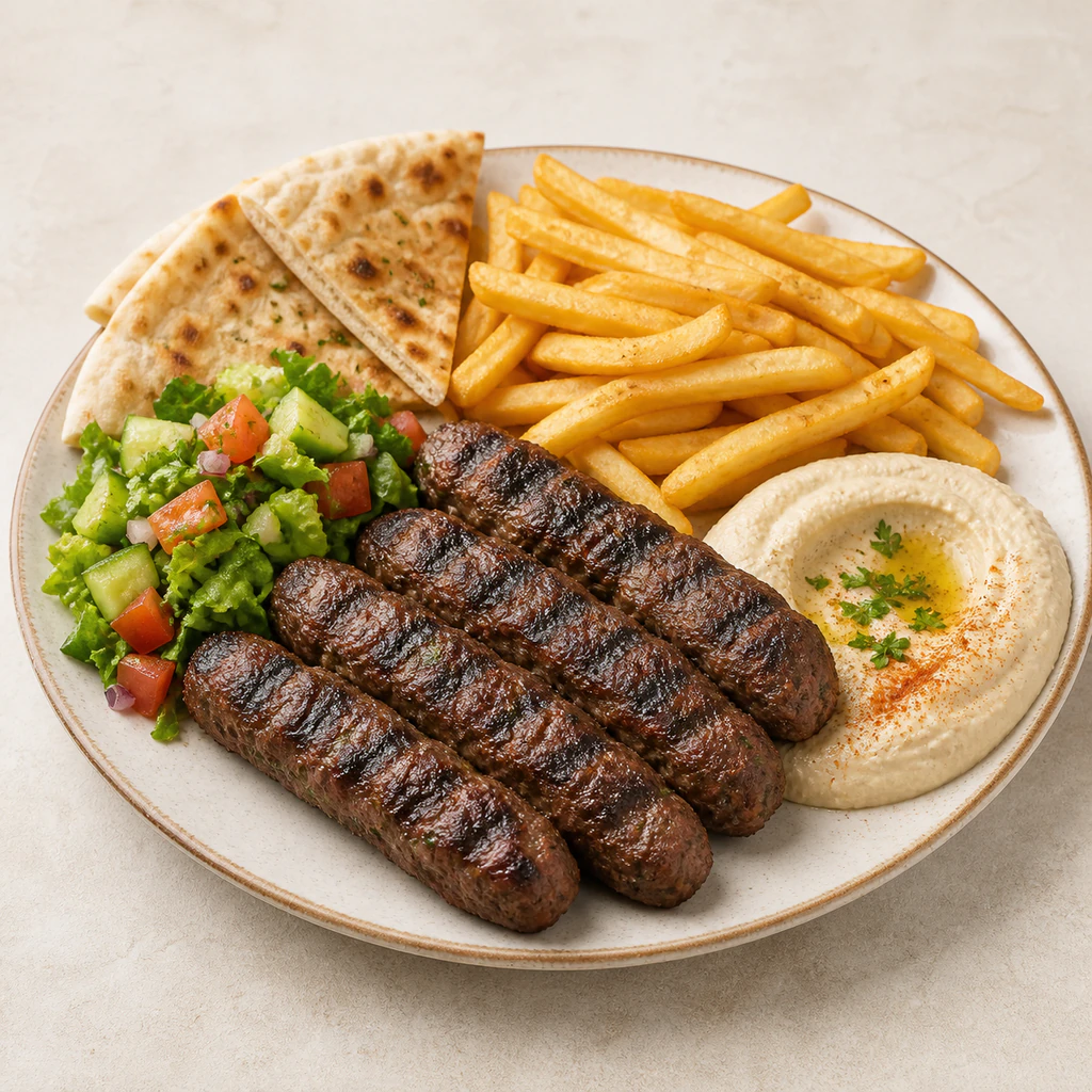 Beef Kafta Plate with Fries