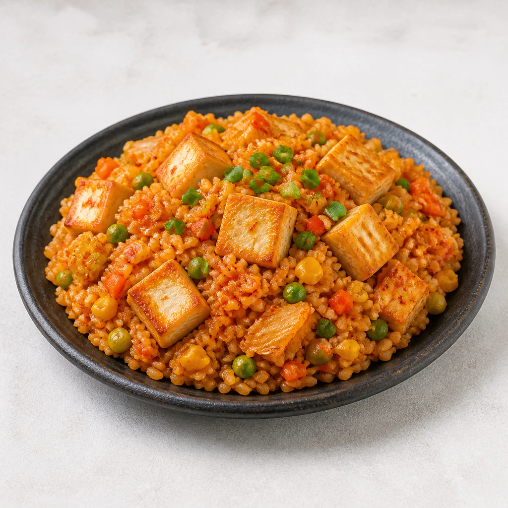 Kimchee Tofu Fried Rice with Vegetable