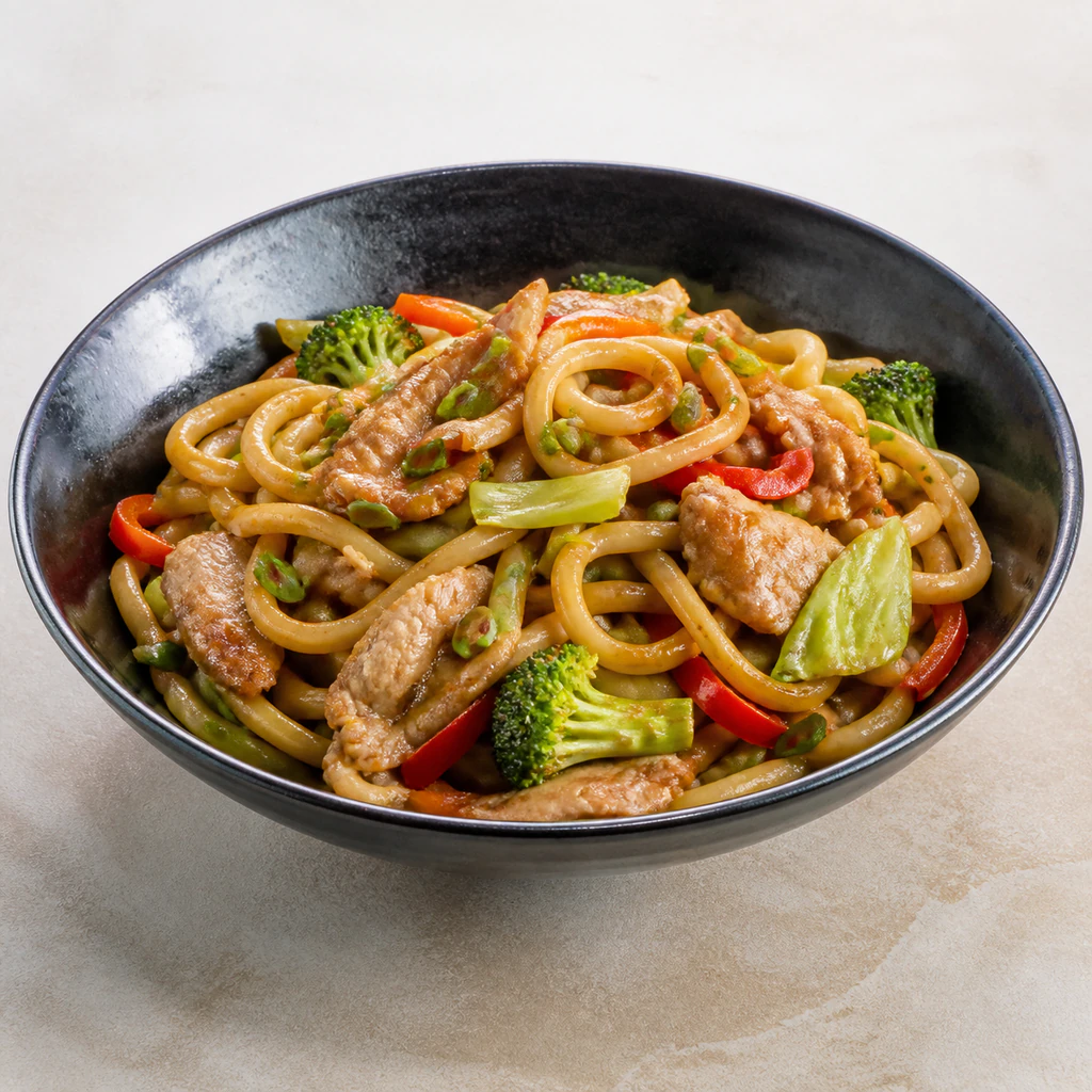 Yaki Udon with Pork and vegetables