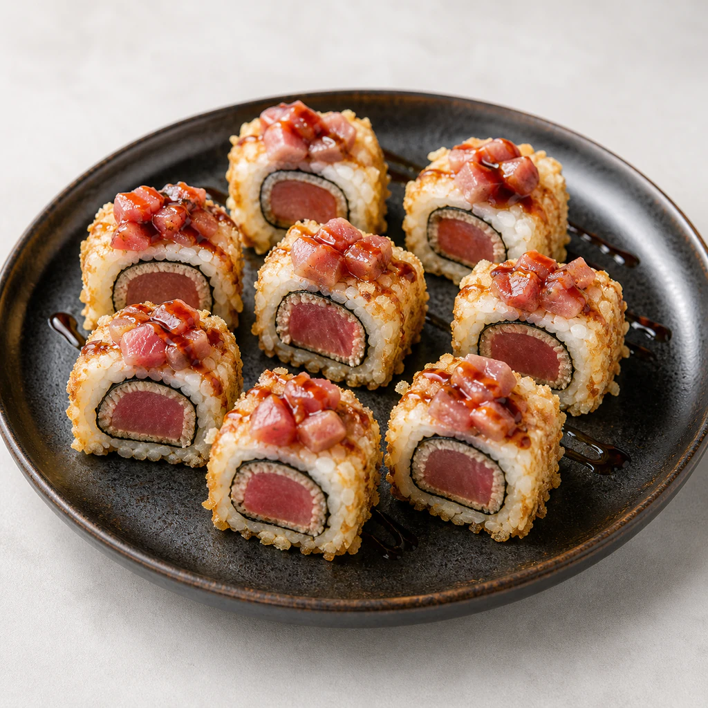 Seared Teriyaki Crunchy Tuna Roll