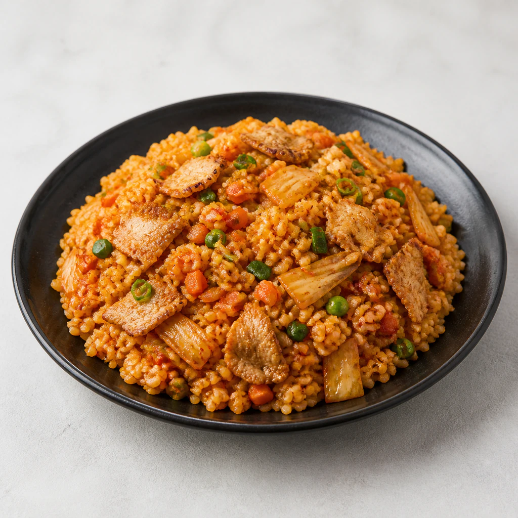 Kimchee Pork Fried Rice with Vegetable