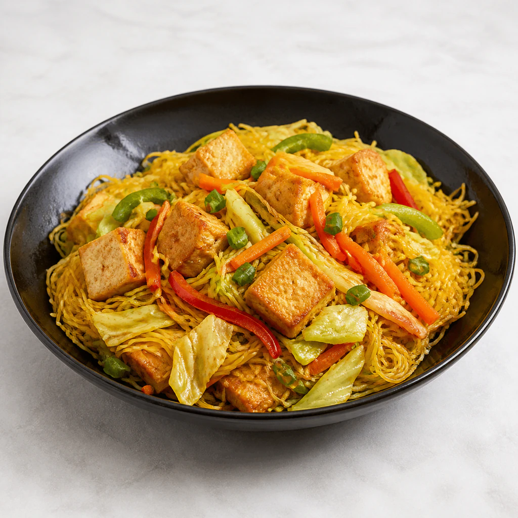 Singaporean Tofu Noodles with Veggies
