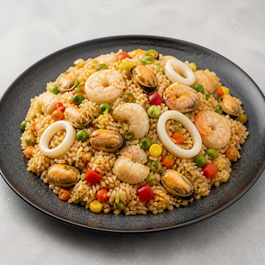 Seafood Fried Rice with Vegetables