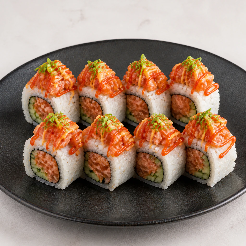Spicy Salmon Sushi Roll🌶