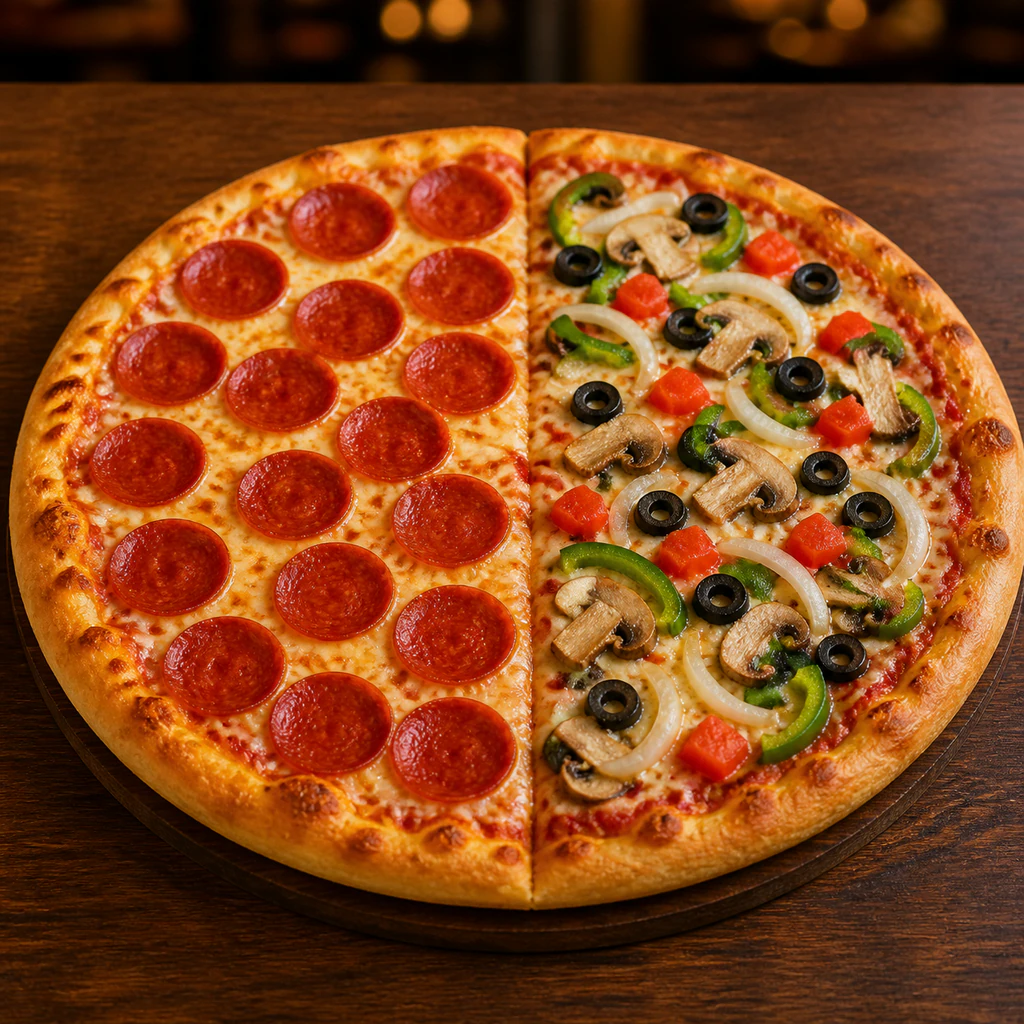 Half Pepperoni /Half Veggie