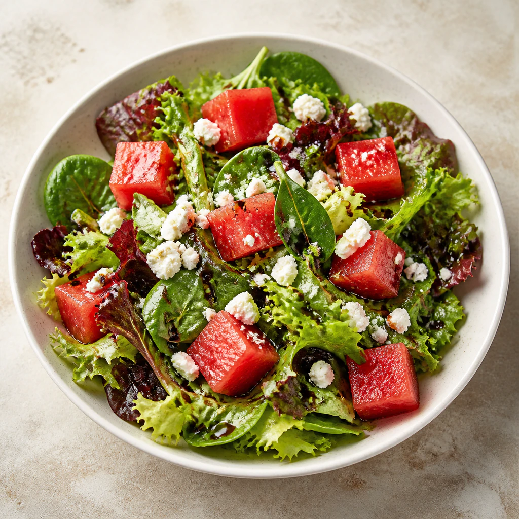 Watermelon & Assorted Lettuce Salad