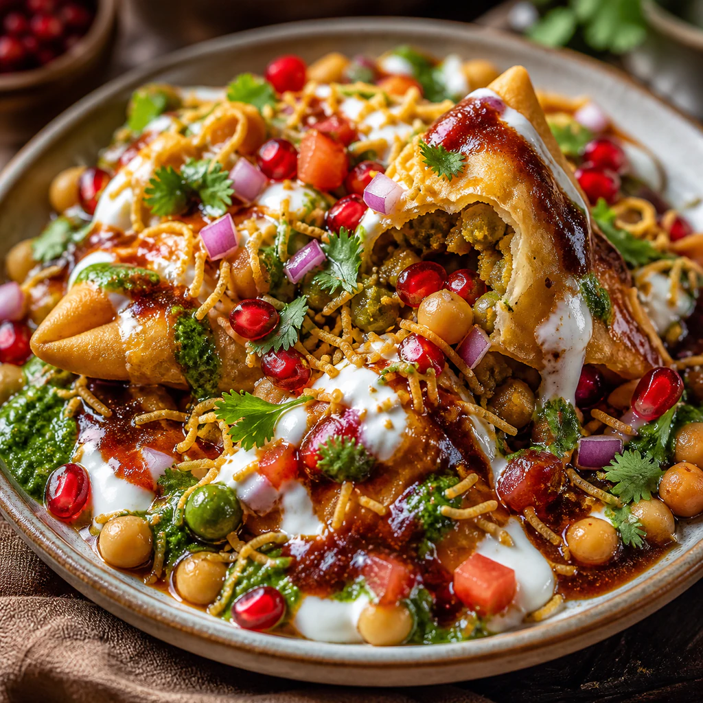 Samosa Chaat or Aloo Chaat