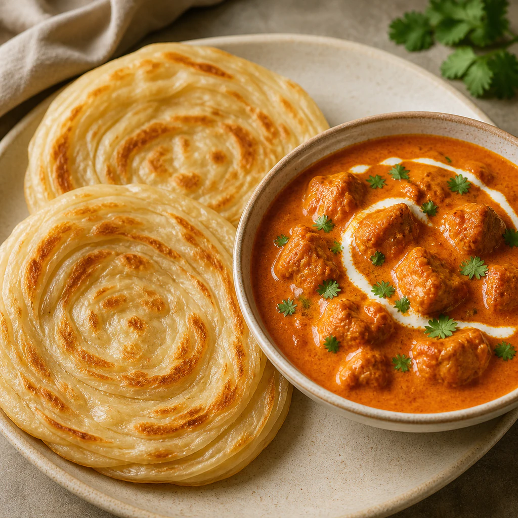 Parotta with Butter Chicken (Boneless)