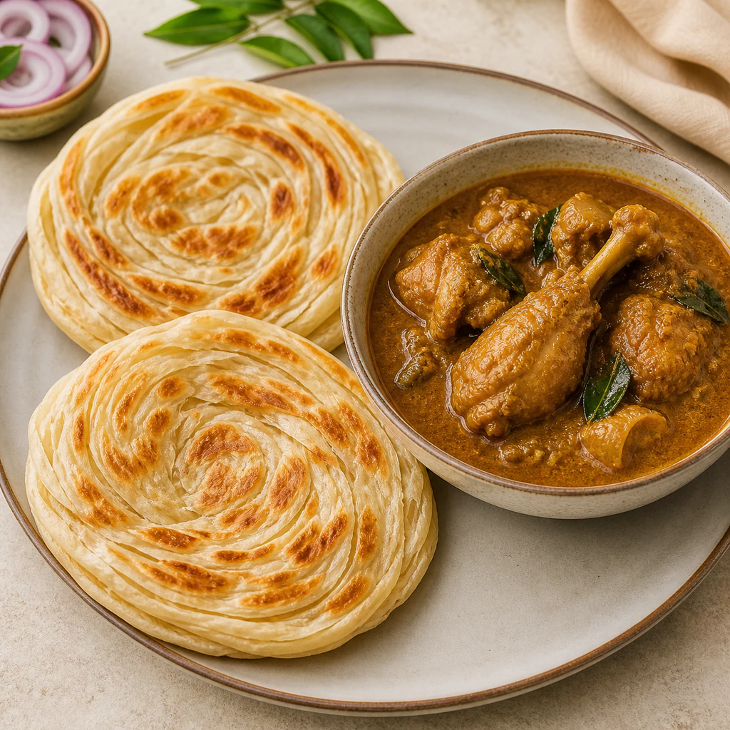 Parotta with Chicken Curry (2 pieces)