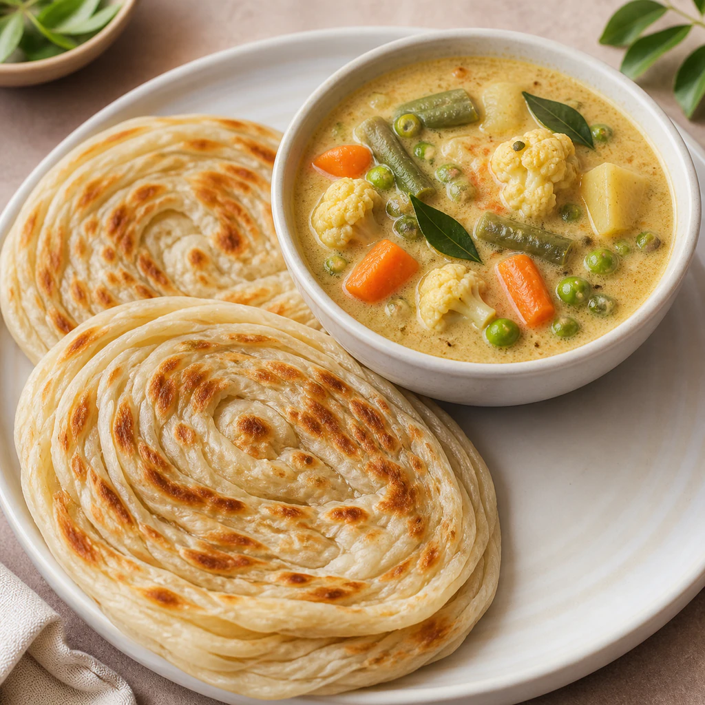 Parotta with Vegetable Kurma