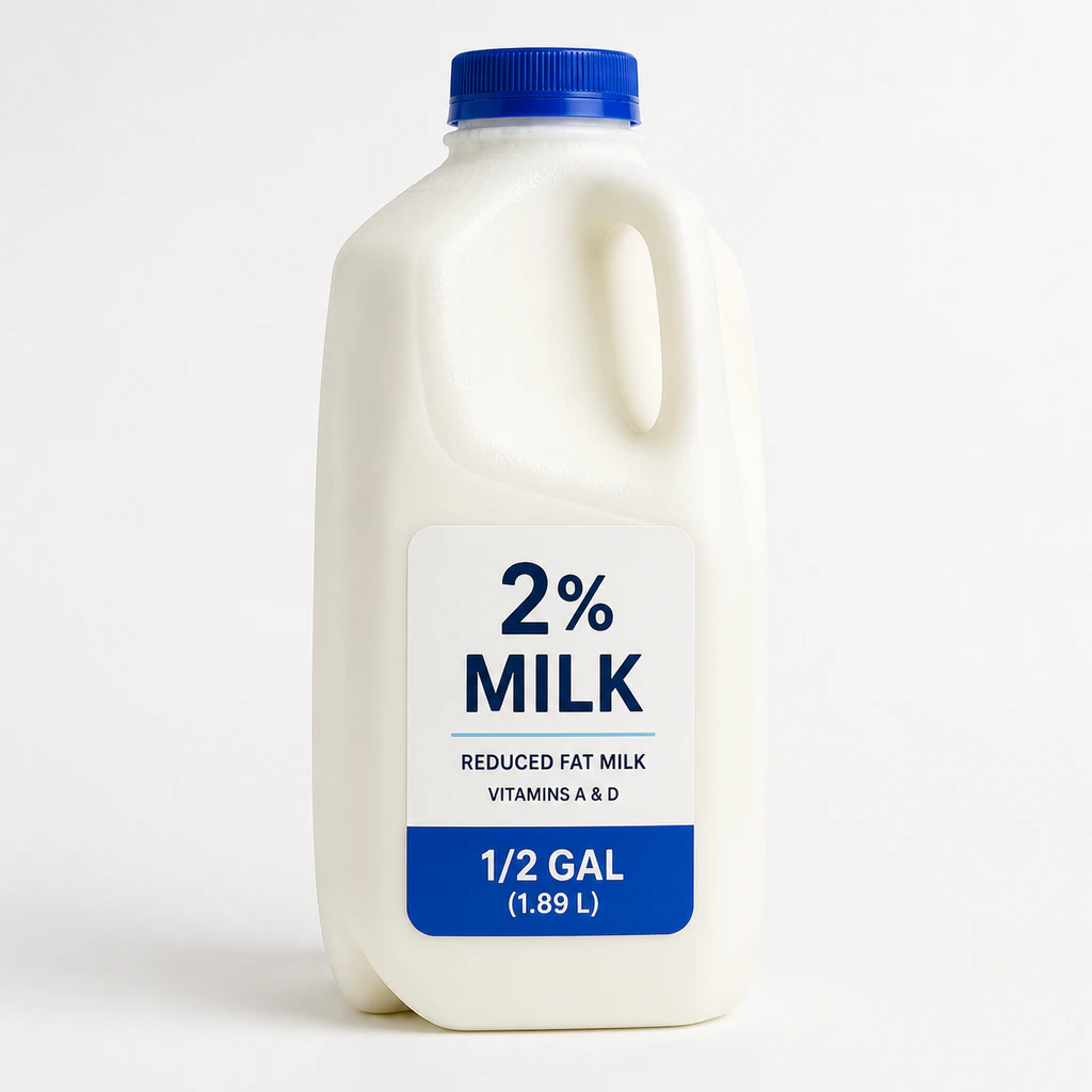 2% Milk 1/2 Gal