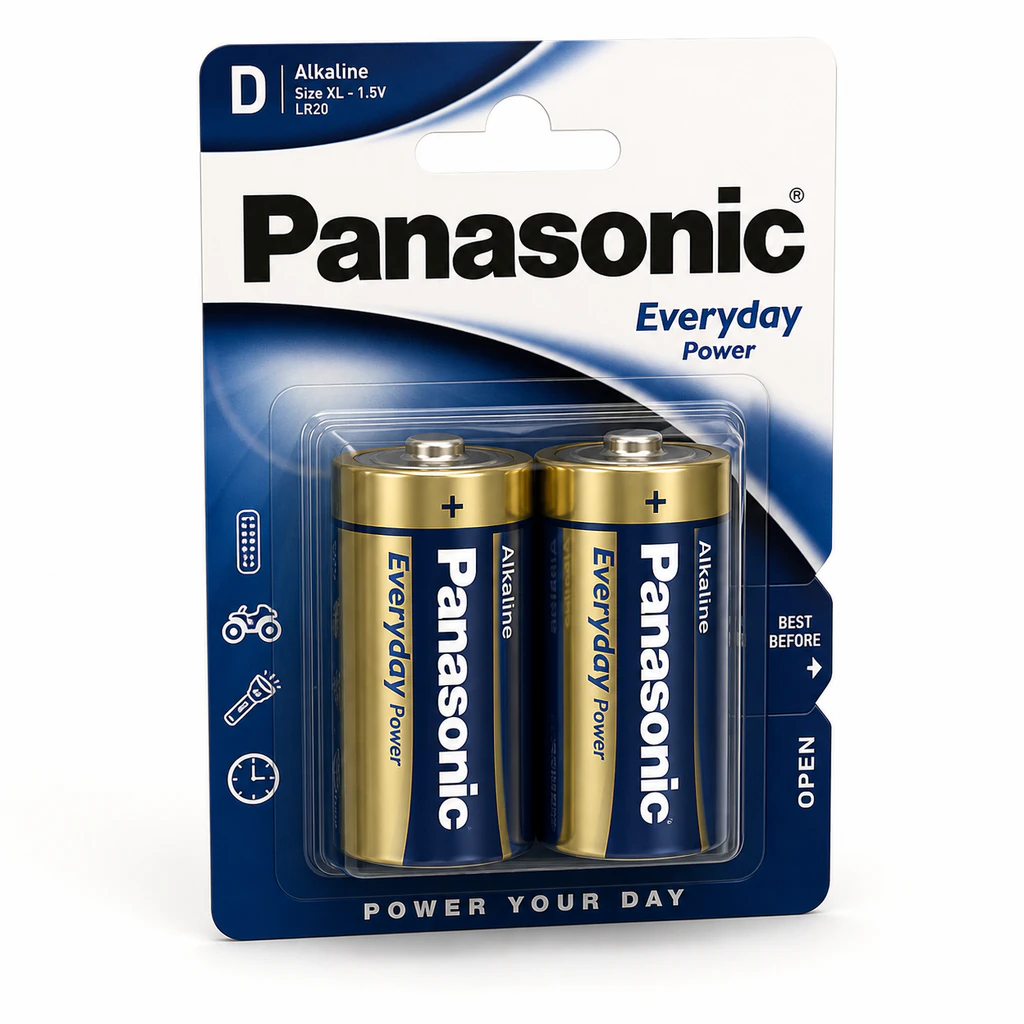 2 Pack Panasonic D Batteries