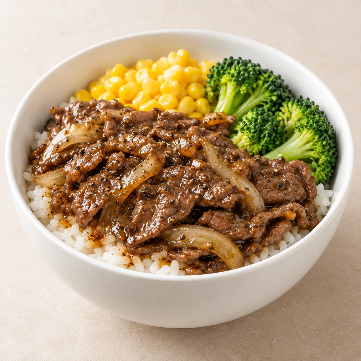 Black Pepper Beef Rice Bowl