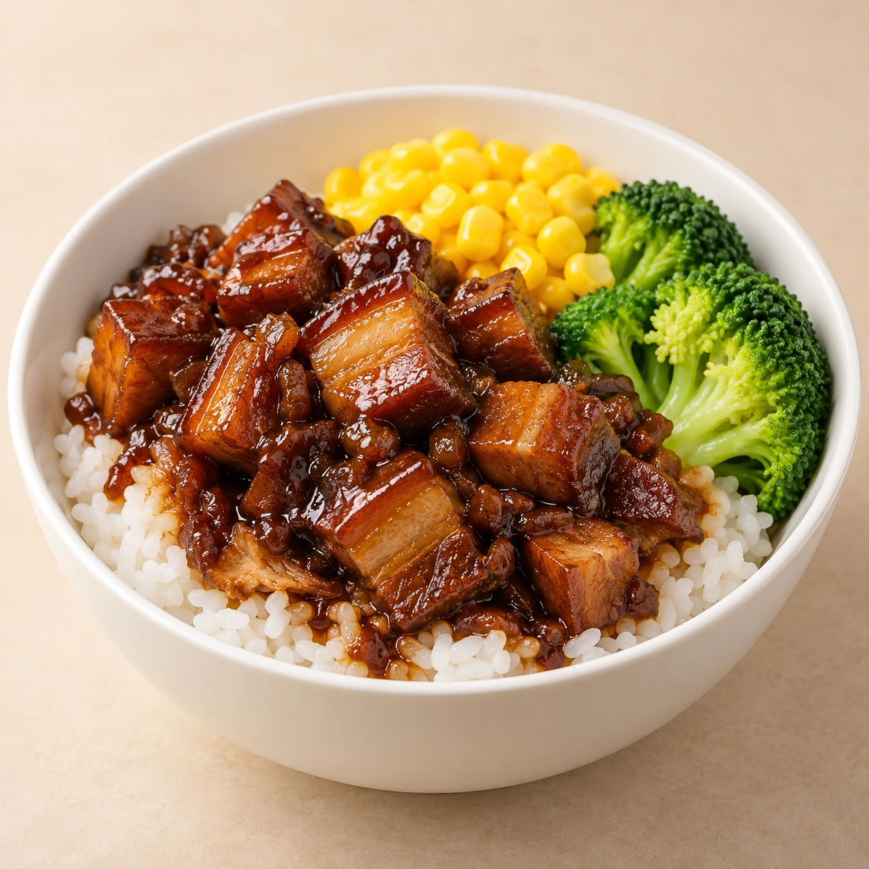 Braised Pork Cubes Rice Bowl