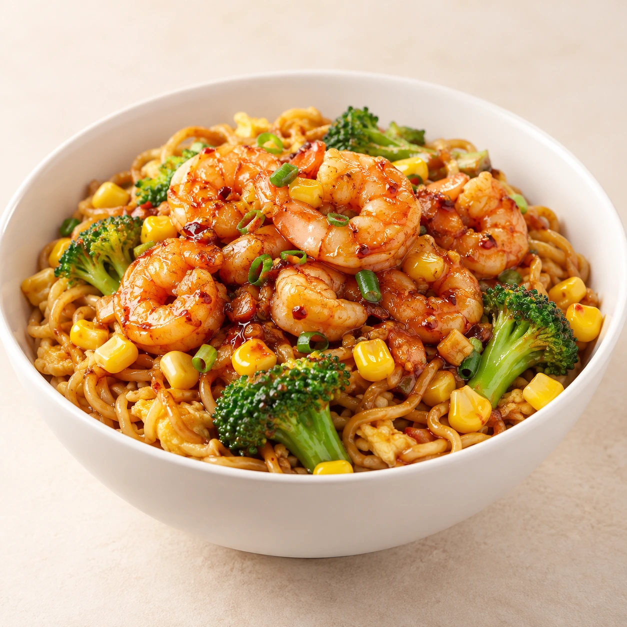 Spicy Diced Shrimp Noodle Bowl