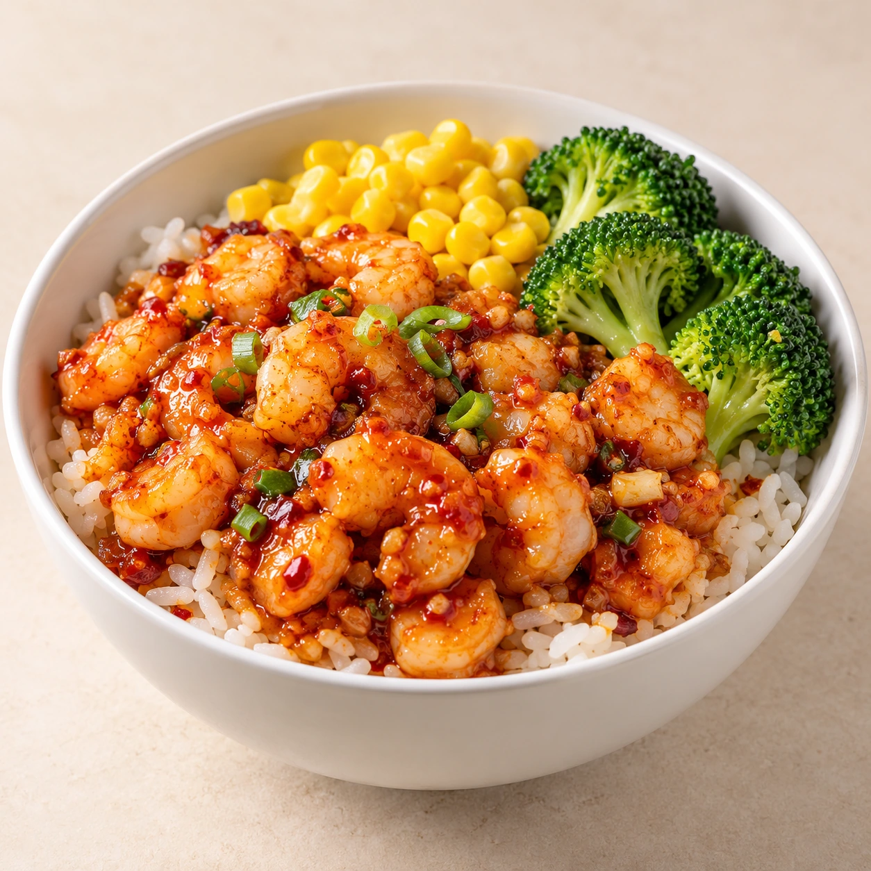 Spicy Diced Shrimp Rice Bowl