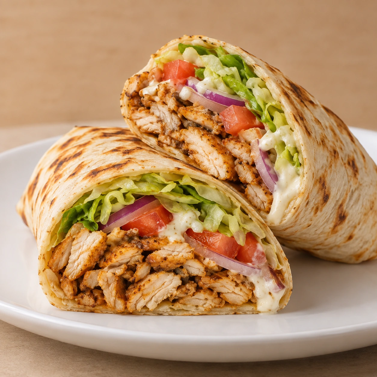 Chicken shawarma pocket wrap
