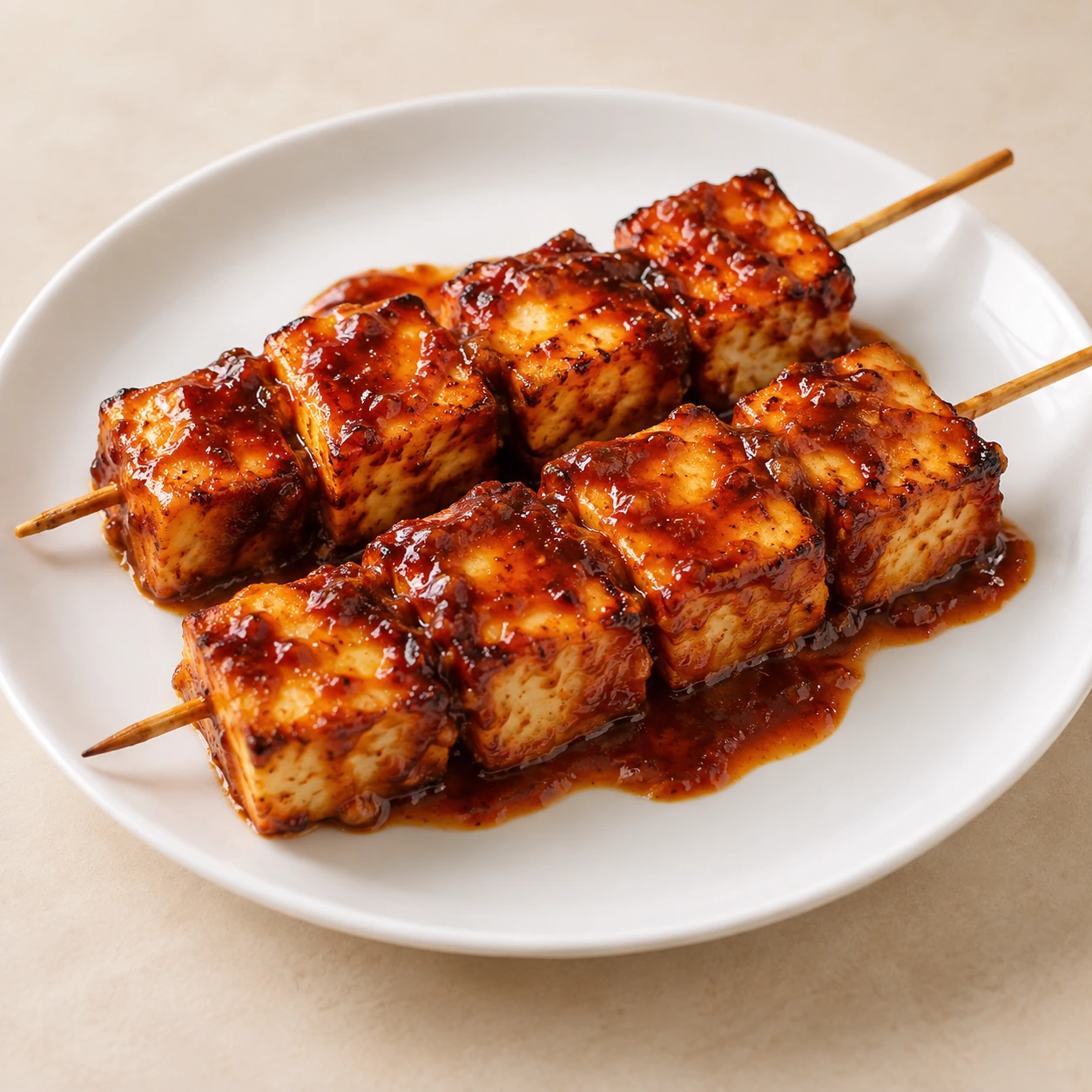 Satay Paneer in Barbecue Sauce