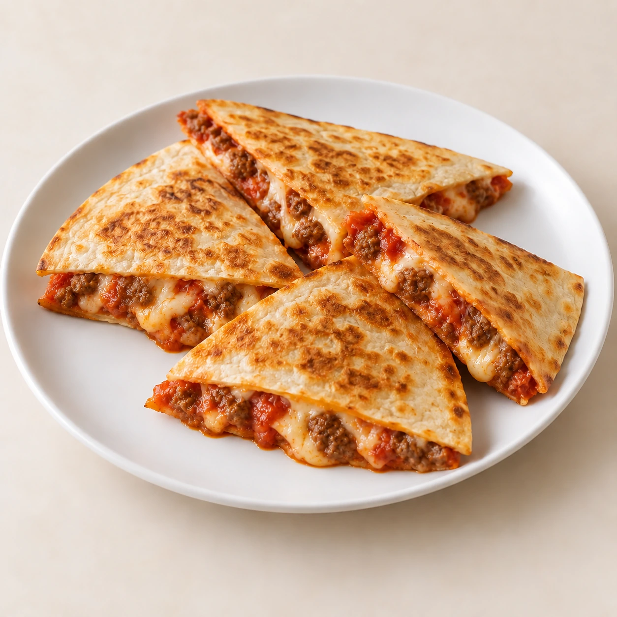 Beef Pizza Quesadillas