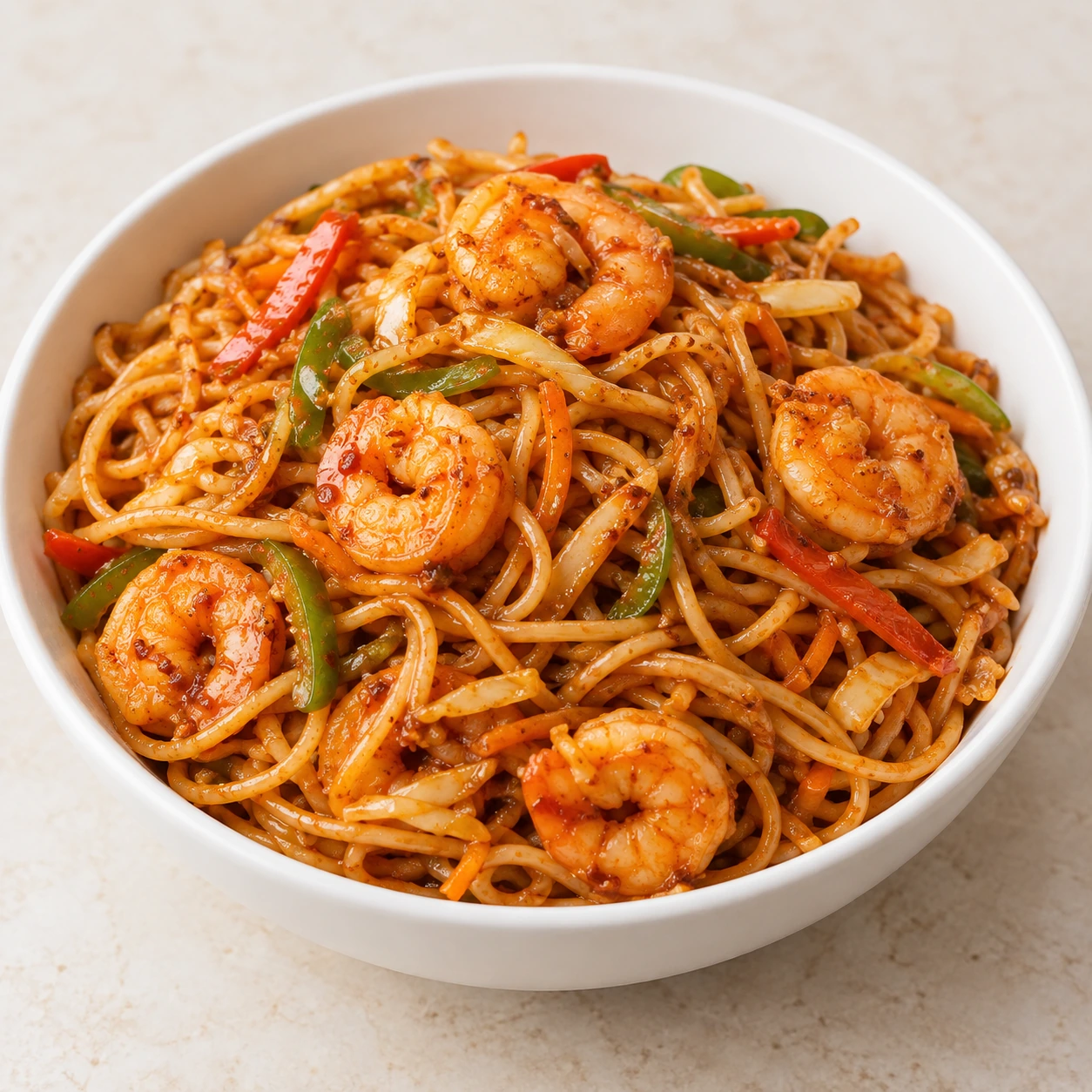 Schezwan Noodles Shrimp