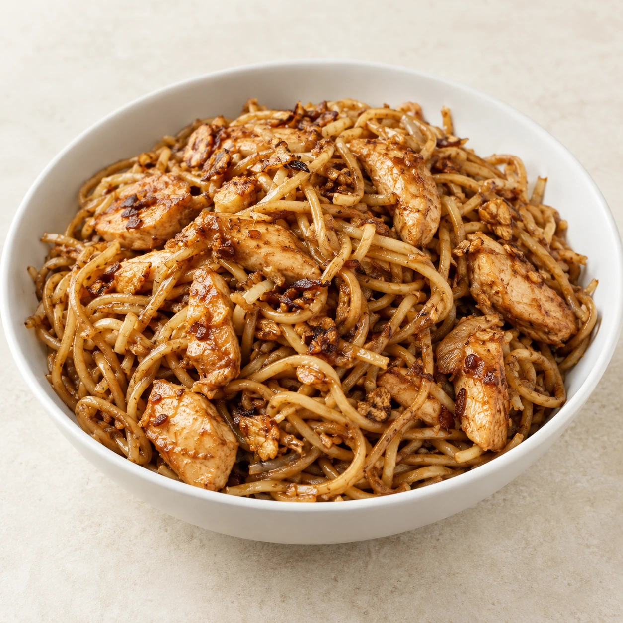 Burnt Garlic Noodles Chicken