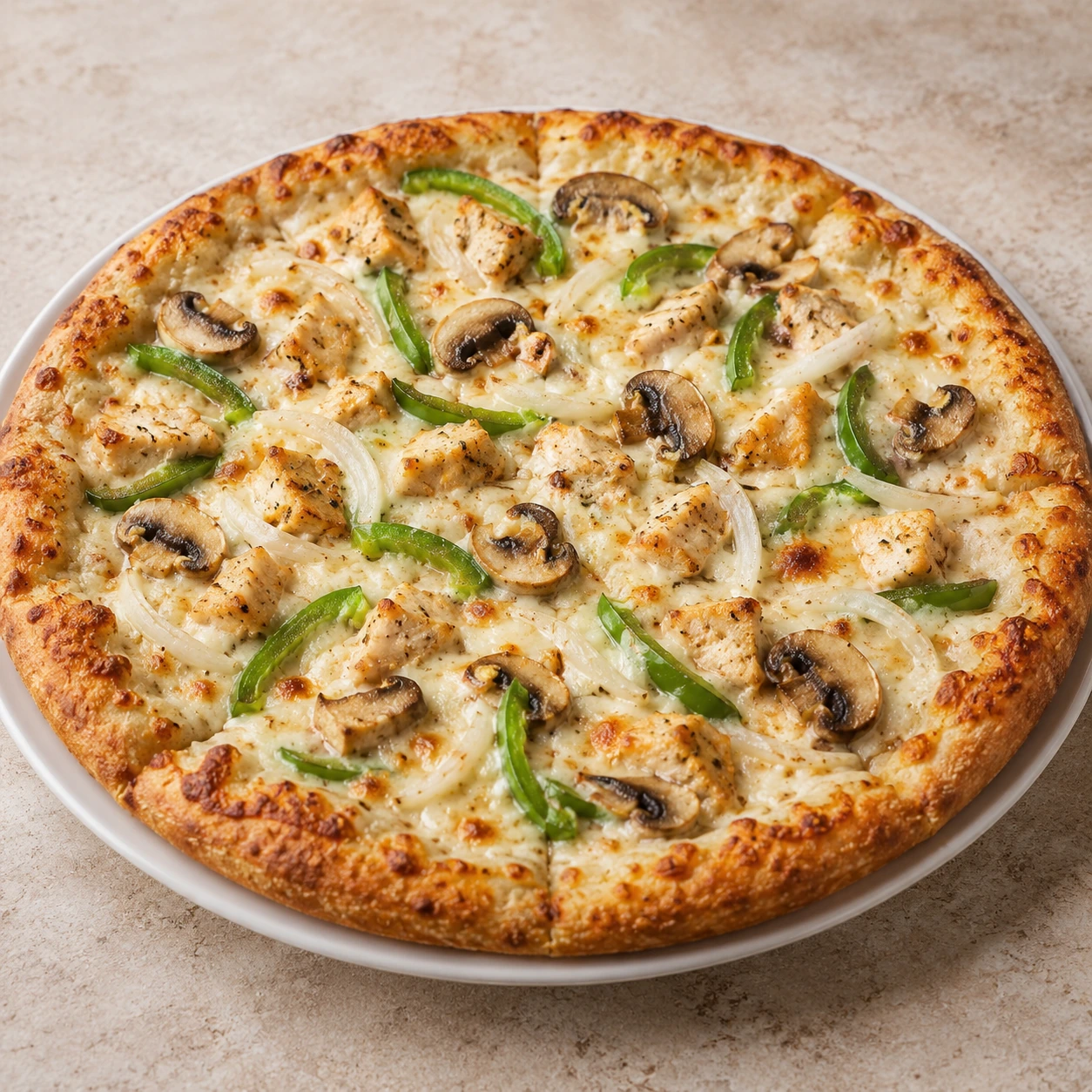 Alfredo chicken pizza (halal)